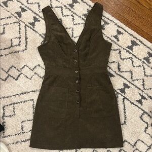 Elegant green Corduroy Dress